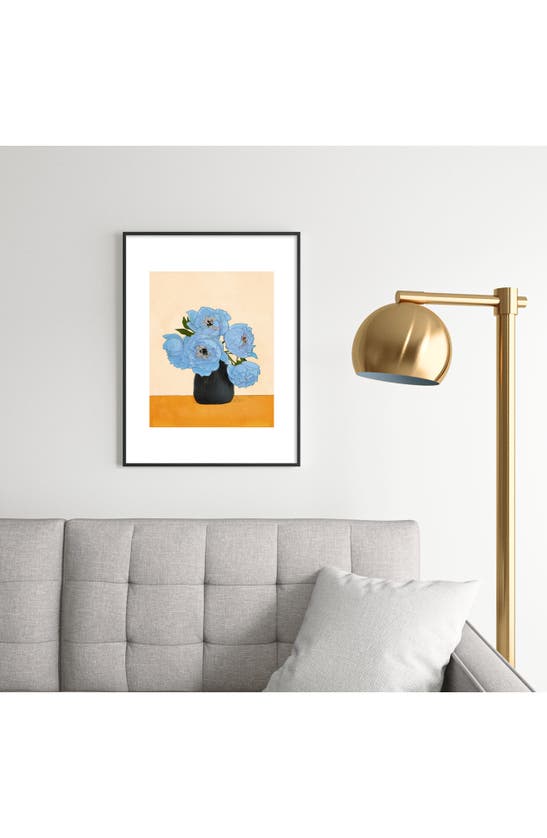 Deny Designs Bouquet Gift Blue Framed Art Print In Cream