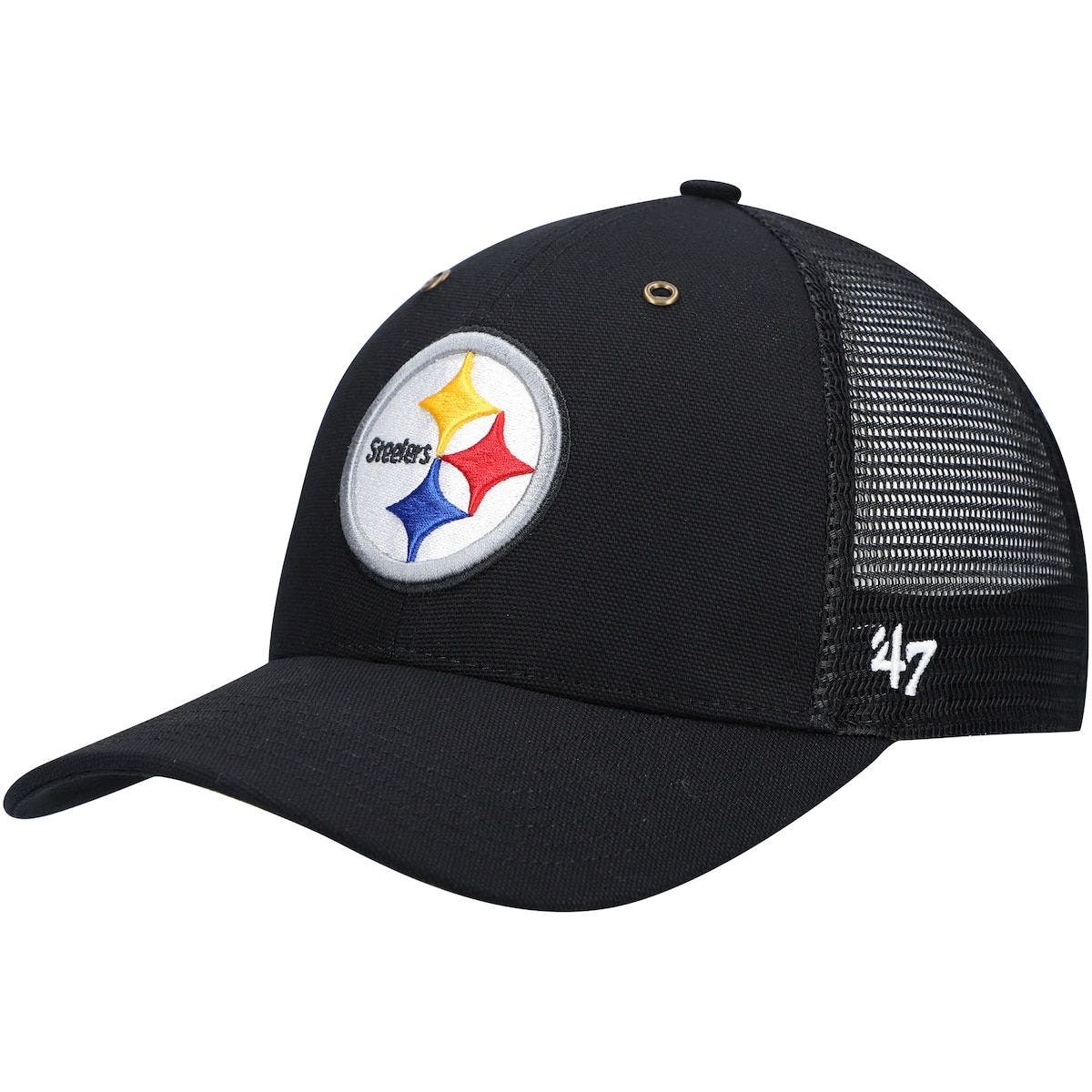 CARHARTT X 47 Men's Carhartt x '47 Black Pittsburgh Steelers MVP Trucker Snapback Hat at Nordstrom