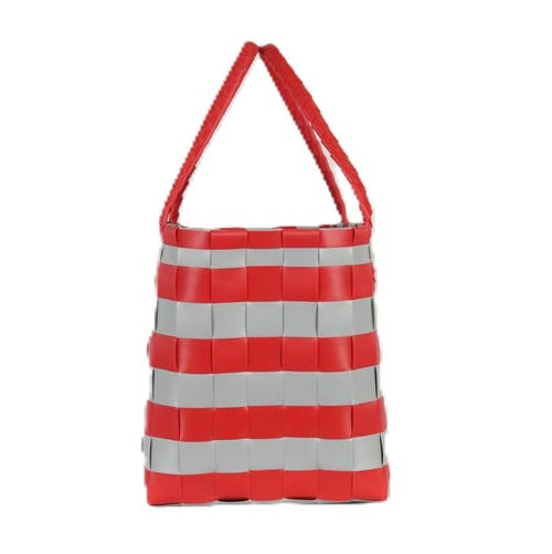 Handed By Paris Spirit Recycled Tote Bags In Chili Red/elephant