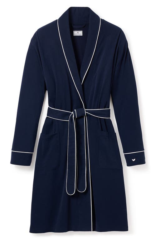 Petite Plume Luxe Pima Cotton Maternity Robe Navy at Nordstrom,