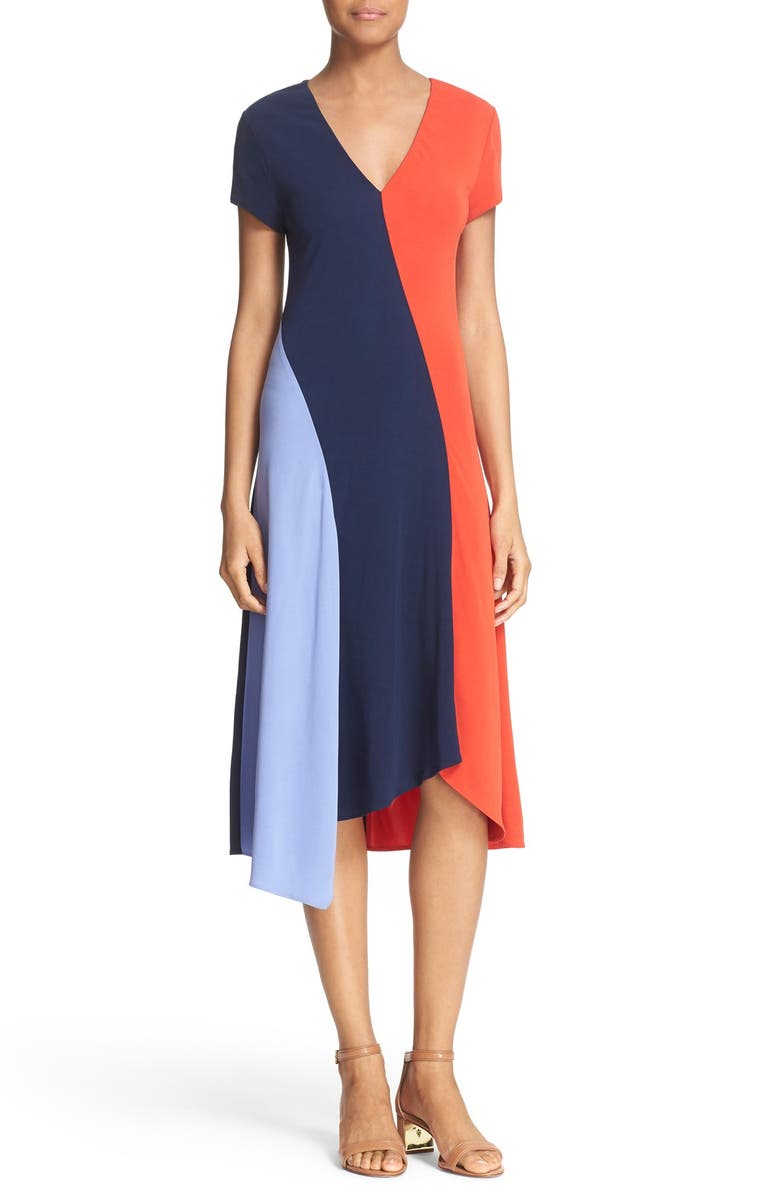 Tory Burch 'Walden' Asymmetrical Colorblock Dress | Nordstrom