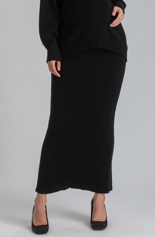 Shop Pietro Brunelli Rib Maternity Sweater Skirt In Black