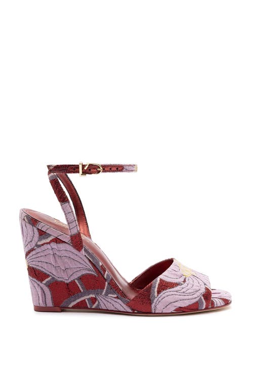 Shop Larroude Larroudé X Markarian Wedge In Floral Dutel In Red