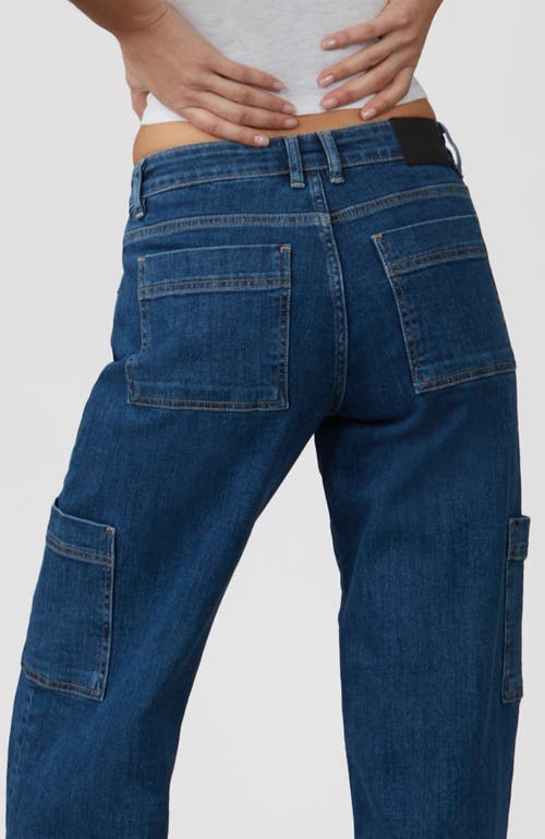 Shop Lola Jeans Pheonix Mid Rise Cargo Jeans In Sapphire