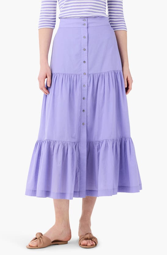 Shop Nic + Zoe Nic+zoe Cotton Tiered Skirt In Lavender