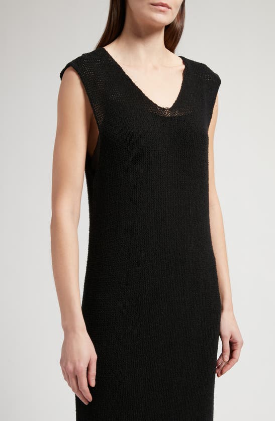 Shop The Row Folosa Sleeveless Mulberry Silk Maxi Sweater Dress In Black