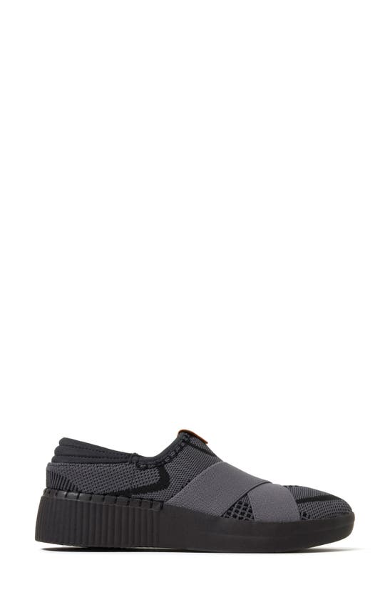 Shop Dearfoams Livie Cross Strap Knit Slip-on Sneaker In Black Multi