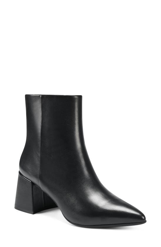 Aerosoles Irma Block Heel Bootie In Black Leather
