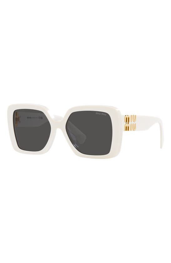 Miu Miu Logo Acetate Square Sunglasses In White