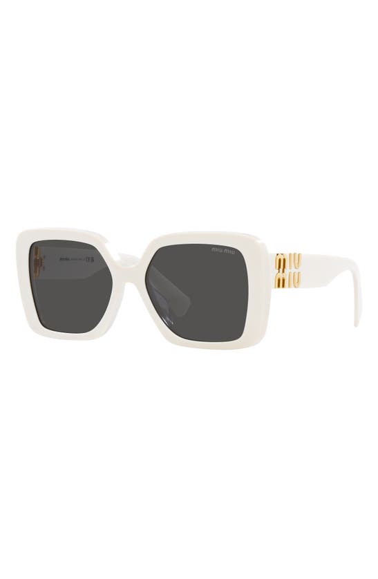 Shop Miu Miu 56mm Square Sunglasses In White