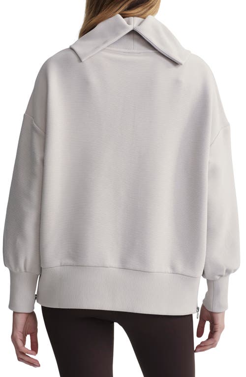 Shop Varley Milton Cowl Neck Sweatshirt In Chateau Grey