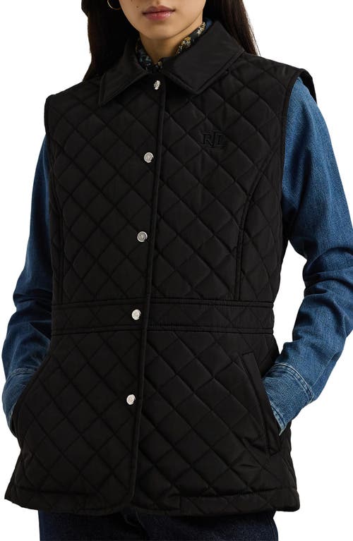 Shop Lauren Ralph Lauren Diamond Quilted Vest In Black