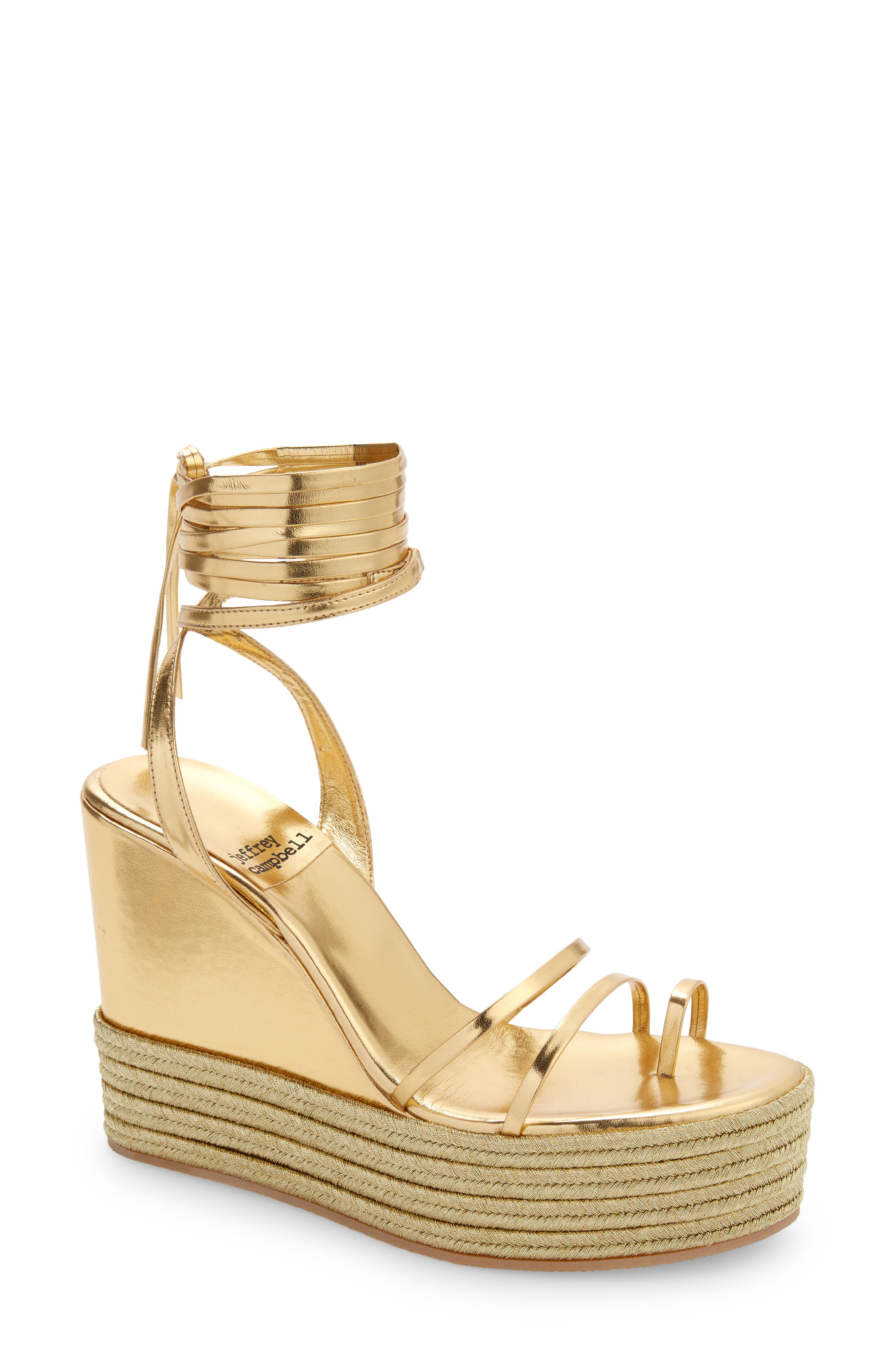 womens gold wedges