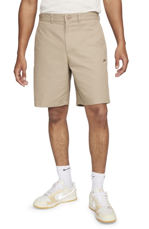 Shop Nike Club Flat Front Chino Shorts In Khaki/khaki