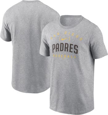 Nike Men's Nike Heather Gray San Diego Padres Home Team Athletic Arch T- Shirt