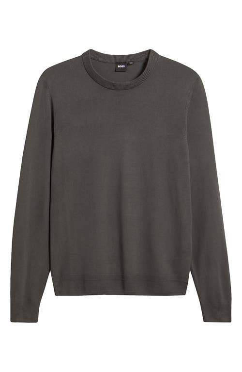 Hugo Boss Boss Lope Wool Crewneck Sweater In Dark Grey