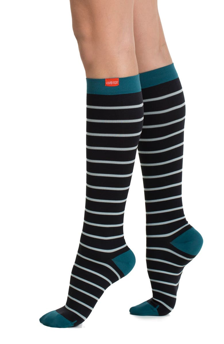 VIM & VIGR Nautical Stripe Graduated Compression Trouser Socks | Nordstrom