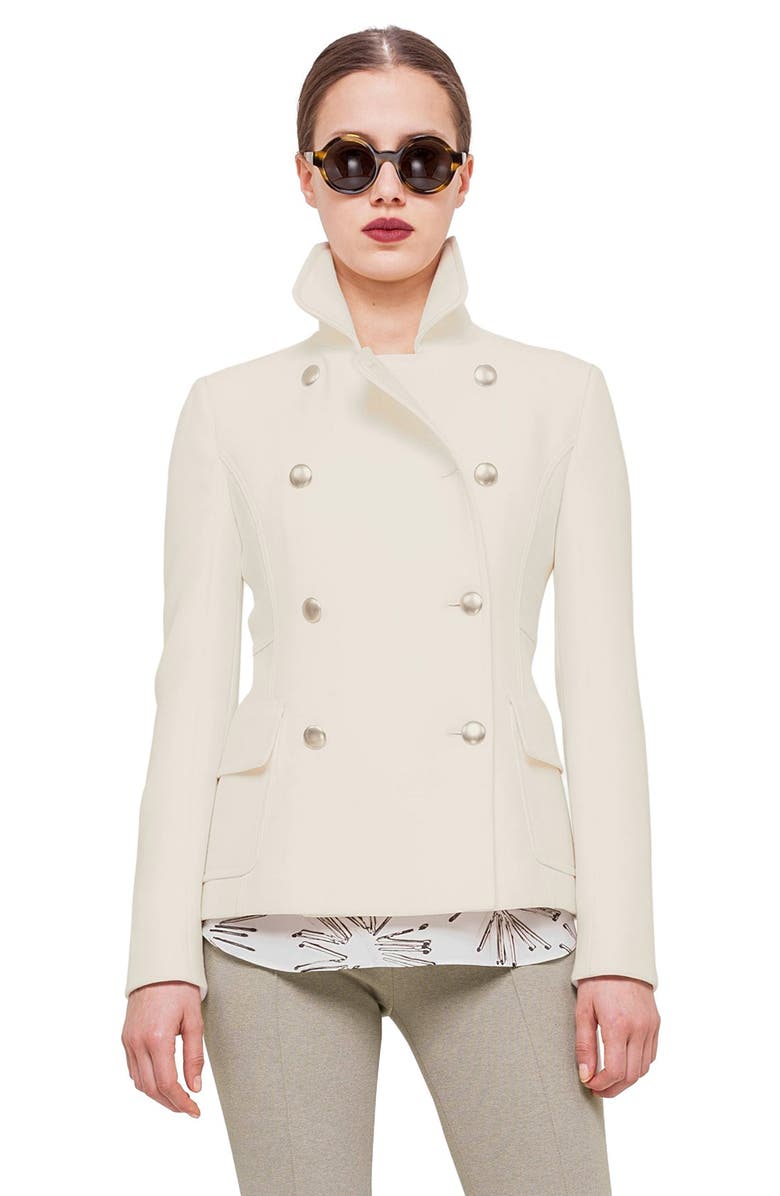 Akris punto Double Breasted Short Peacoat | Nordstrom