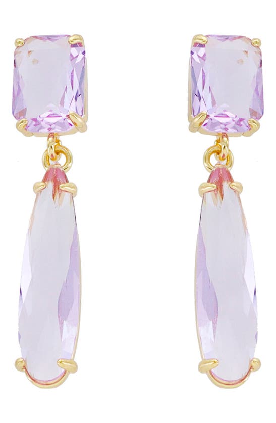 Panacea Crystal Teardrop Earrings In Purple