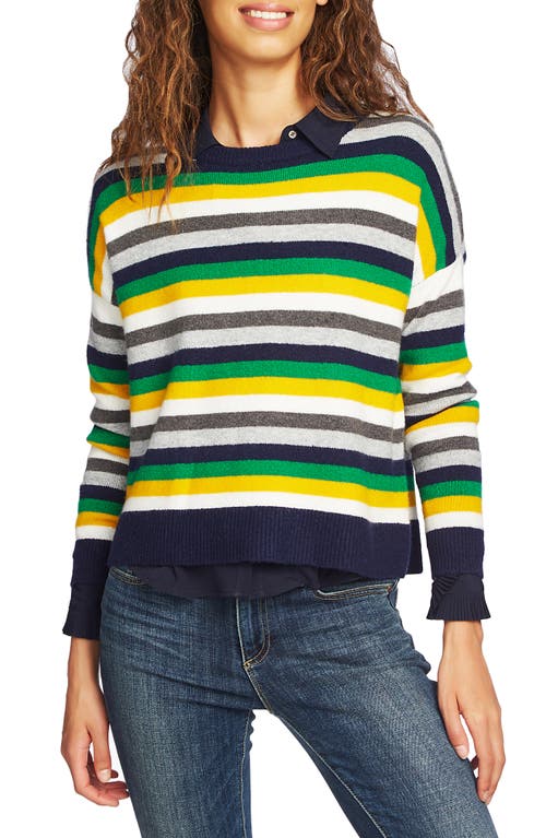 Court & Rowe Stripe Crop Sweater in Bright Gold
