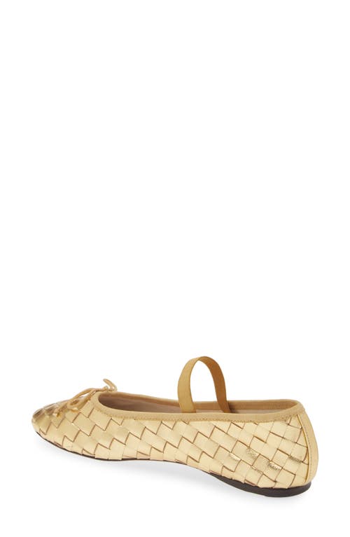 Loeffler Randall Leonie Metallic Woven Leather Ballerina Flats In Gold
