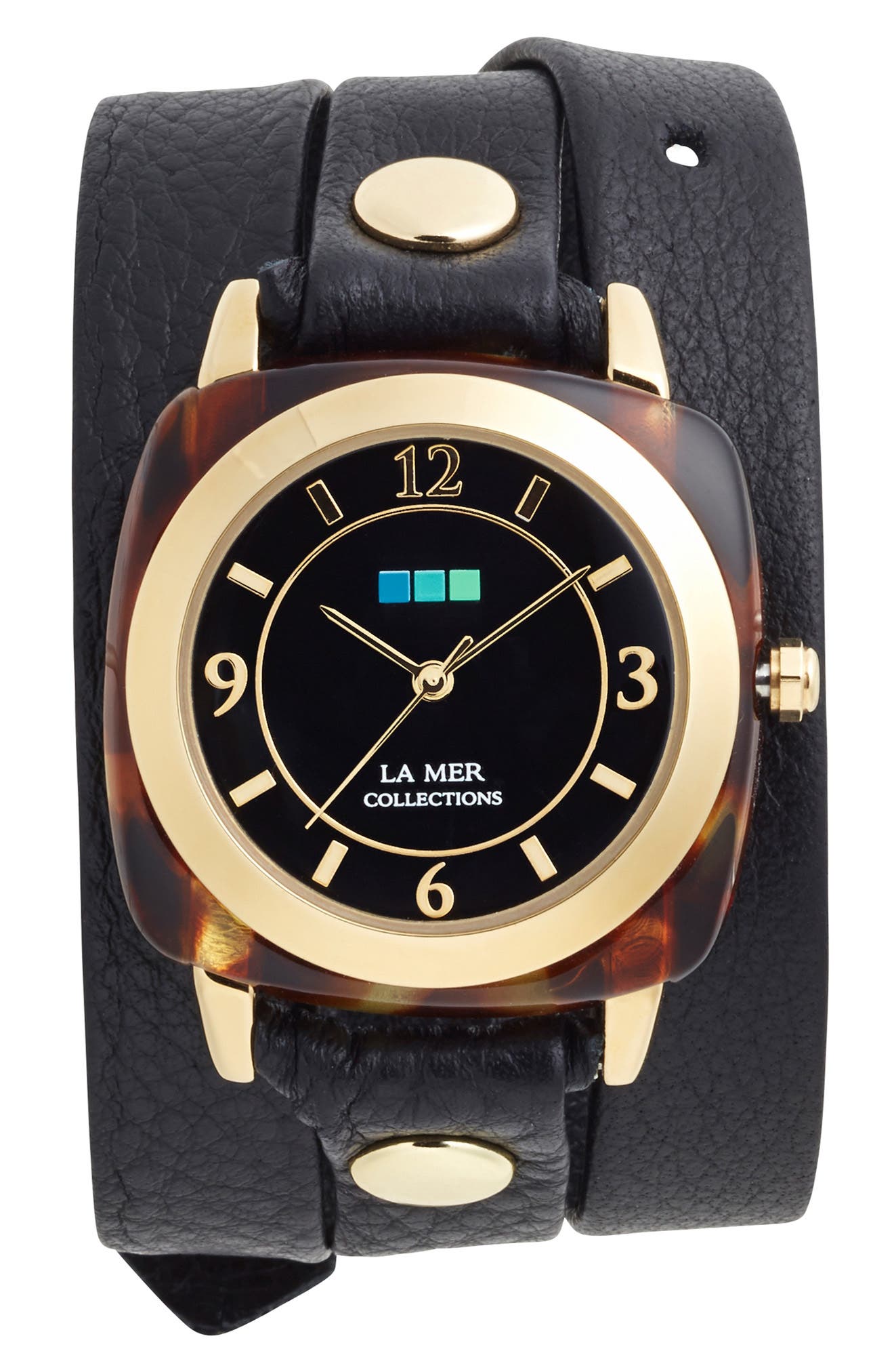 La Mer Collections Leather Strap Wrap Watch, 38mm Nordstrom