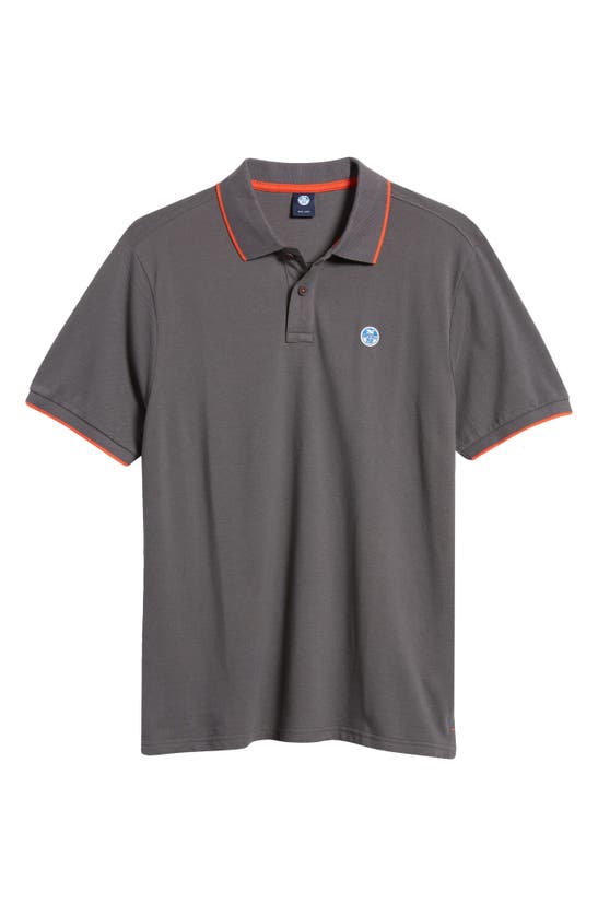 Shop North Sails Tipped Stretch Cotton Polo In Asphalt