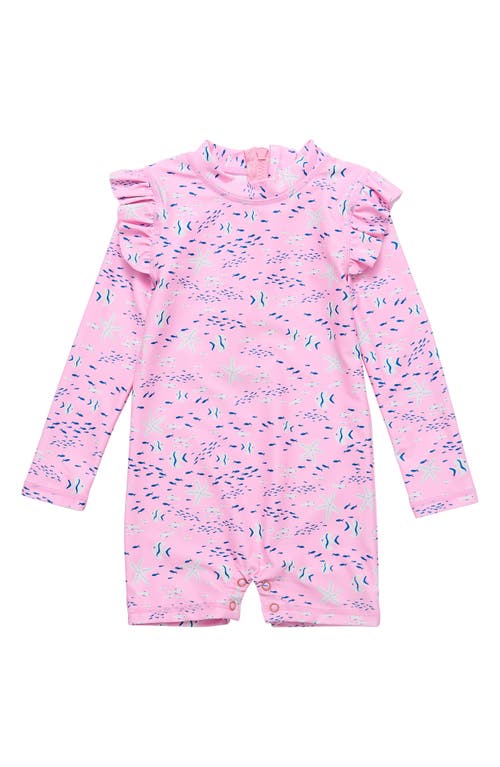 Snapper Rock Pink Sea Long Sleeve Sun Romper at Nordstrom,