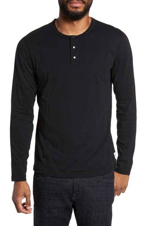 Reigning Champ Long Sleeve Henley T-Shirt in Black at Nordstrom, Size Small