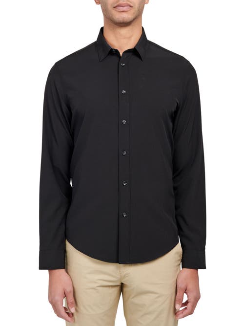 Brooklyn Brigade Men's Dante Non-iron Performance Stretch Moisture-wicking Solid Button-down Shirt In Black