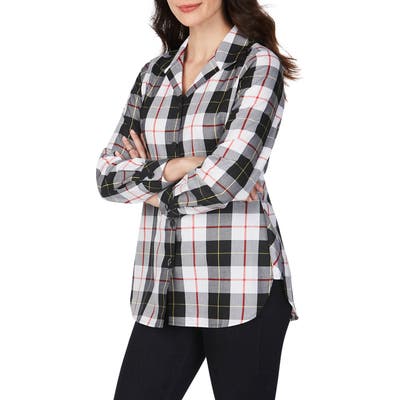 Foxcroft Pandora Sinclair Tartan Wrinkle-Free Tunic Shirt, 8 (similar to 1) - White