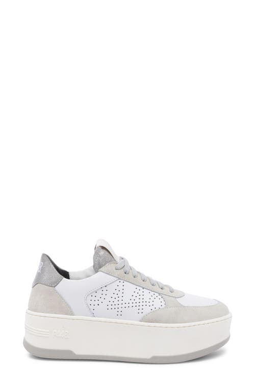 Shop P448 Empire Platform Sneaker In White-silver