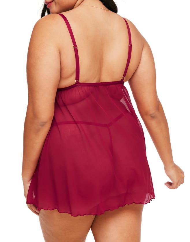 Shop Adore Me Amorata Babydoll Lingerie In Heart Red