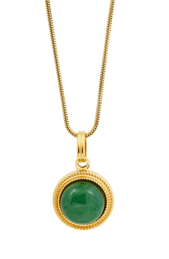 Shop Savvy Cie Jewels Aventurine Pendant Necklace In Green/yellow