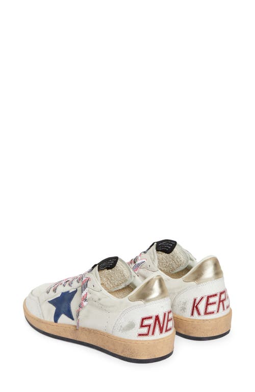 Shop Golden Goose Ball Star Low Top Sneaker In White/twilight Blue/platinum