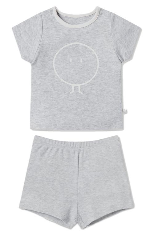 MORI Snoozy Fitted Two-Piece Graphic Short Pajamas in Grey Marl at Nordstrom