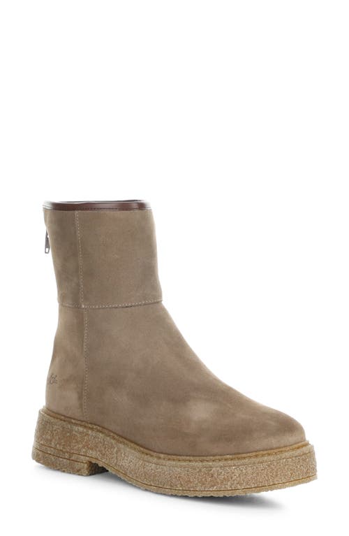 Sammy Faux Shearling Lined Waterproof Bootie in Taupe Suede