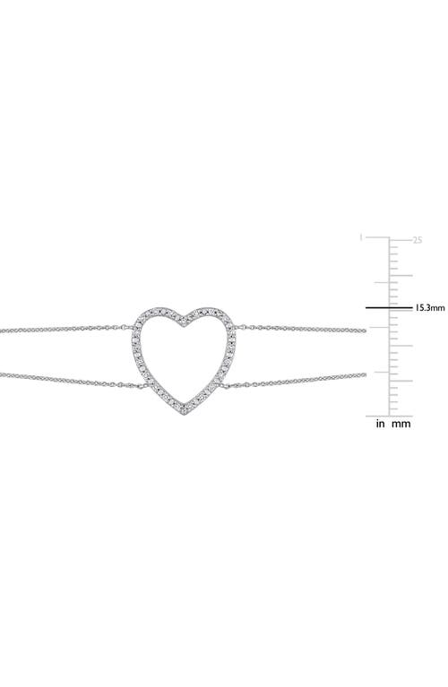 Delmar Diamond Open Heart Bracelet In White Gold