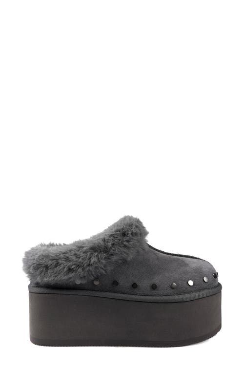 Candies Candie's Sabi Faux Fur Platform Clog In Grey