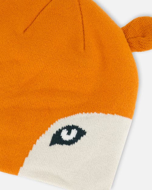 Shop Deux Par Deux Boy's Knit Hat Orange Fox Face