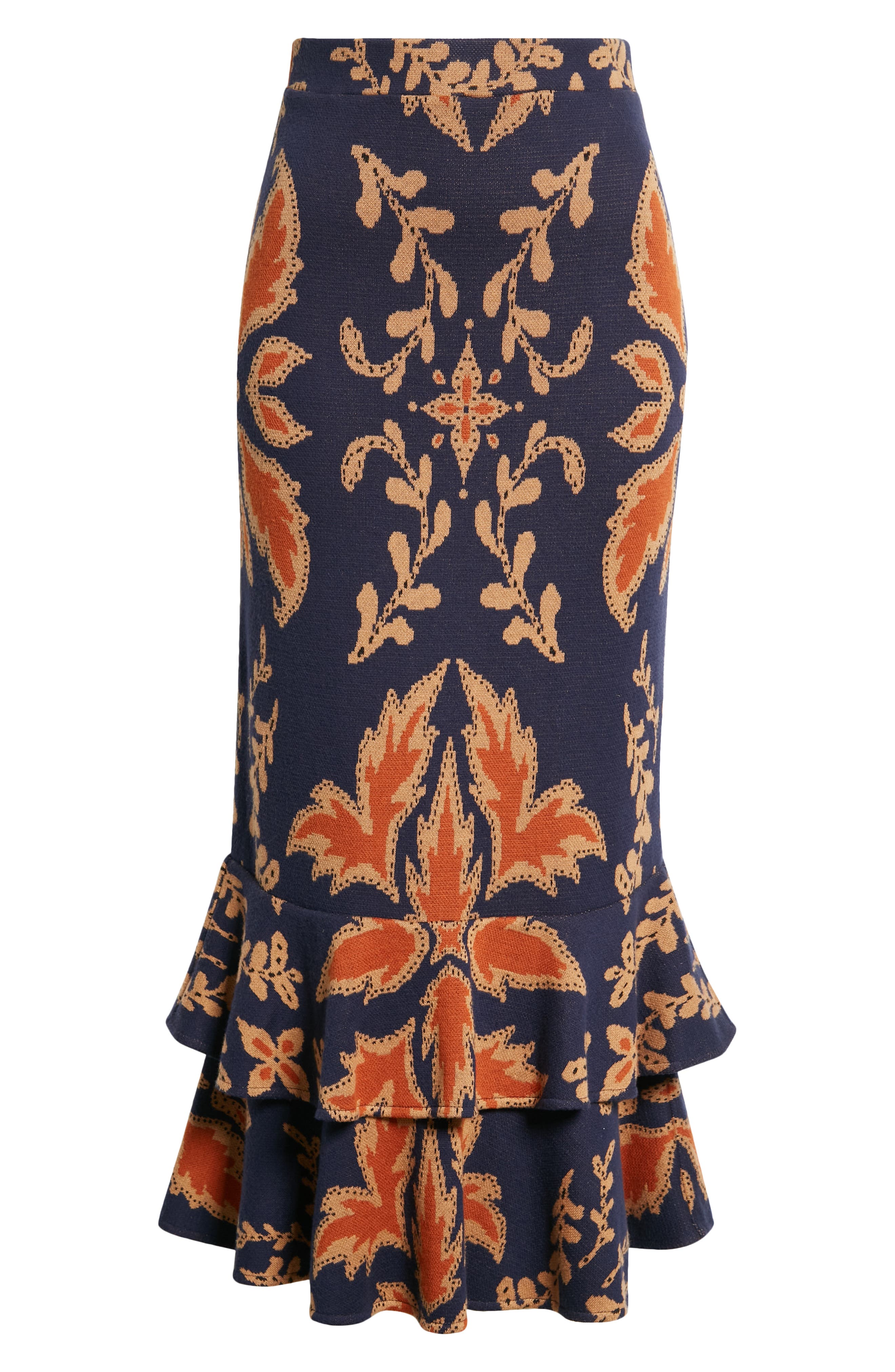 Johanna Ortiz Unity of Magic Ruffle Hem Pima Cotton Midi Skirt Nordstrom