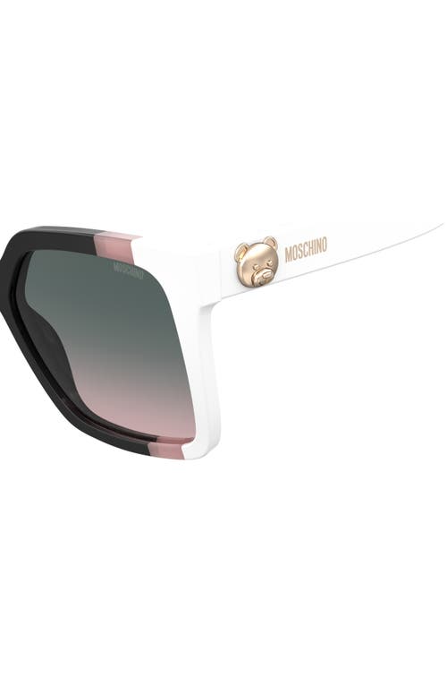 Shop Moschino 55mm Gradient Square Sunglasses In Black/pink/white