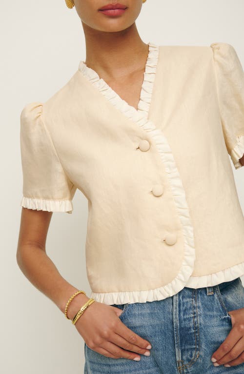 Reformation Bess Linen Top In Neutral