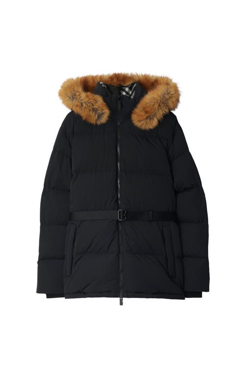 Shop Burberry Nylon Hooded Puffer Jacket In Black