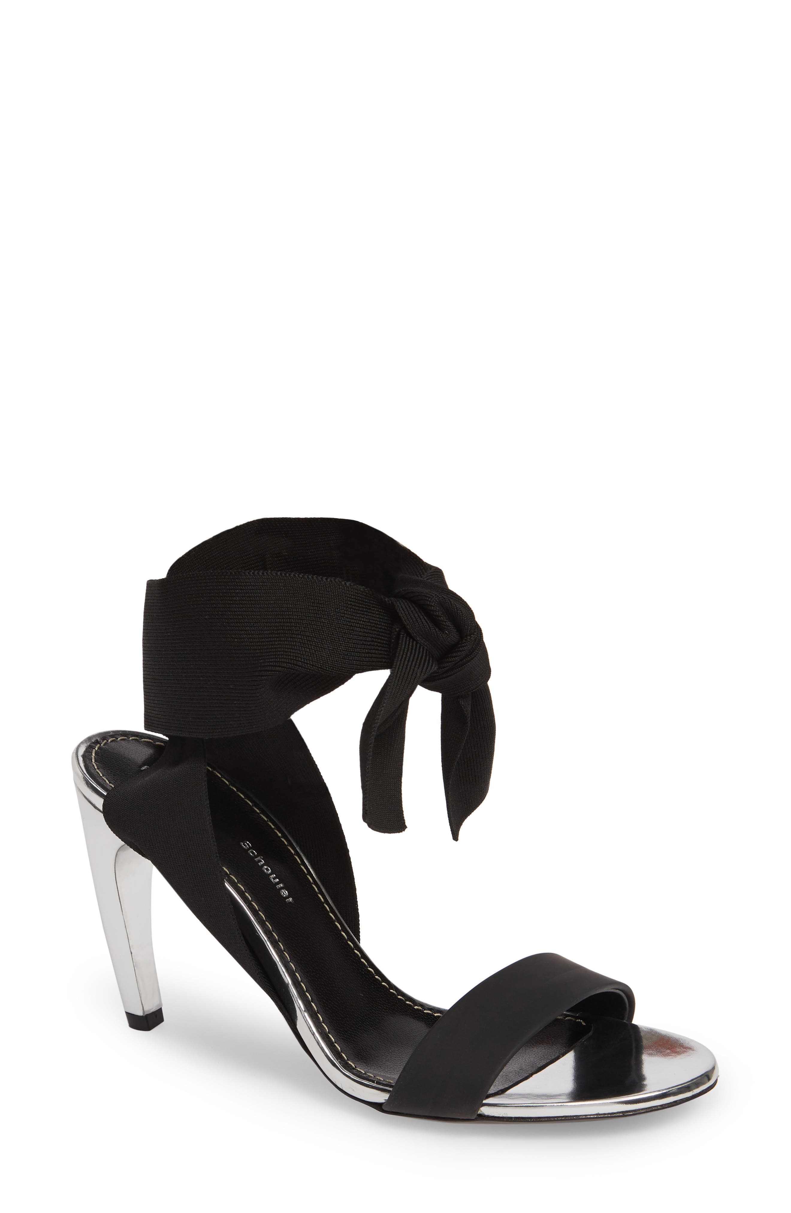 Proenza Schouler Ankle Wrap Sandal, Black