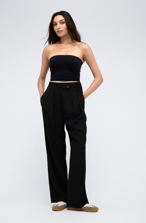 Kenneth Cole Seamless Crop Tube Top In Black