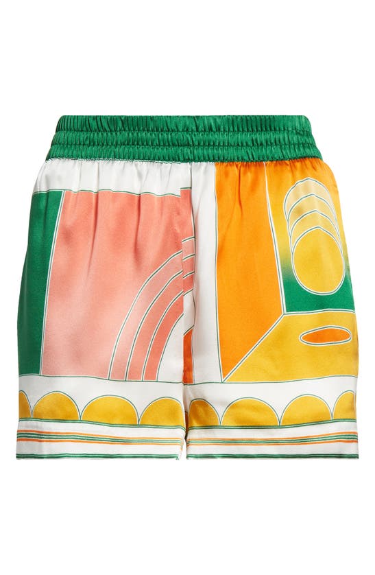 Shop Casablanca Summer Court Silk Shorts