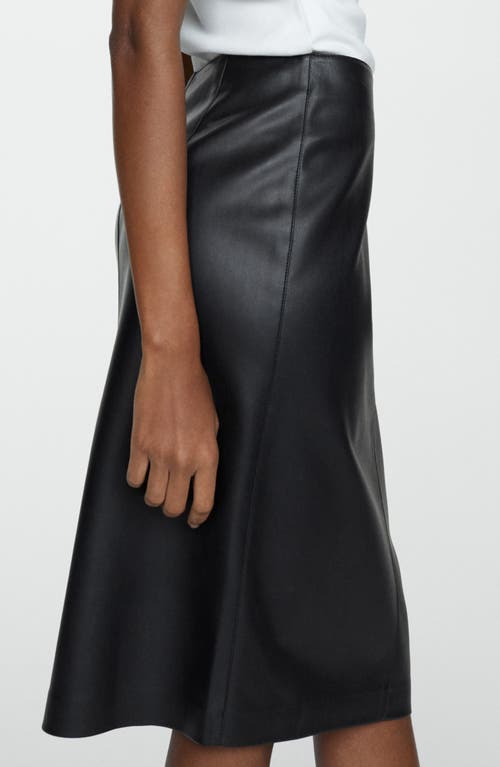 Mango Faux Leather Pencil Skirt In Black