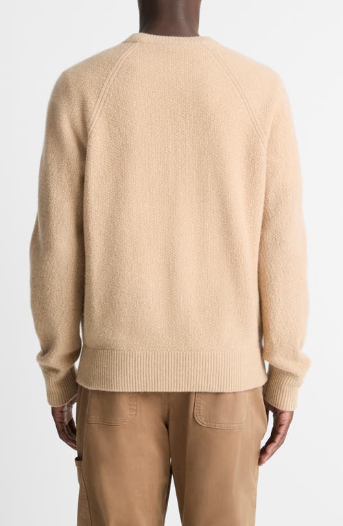 Vince Wool & Cashmer Micro Bouclé Sweater In Cameletto