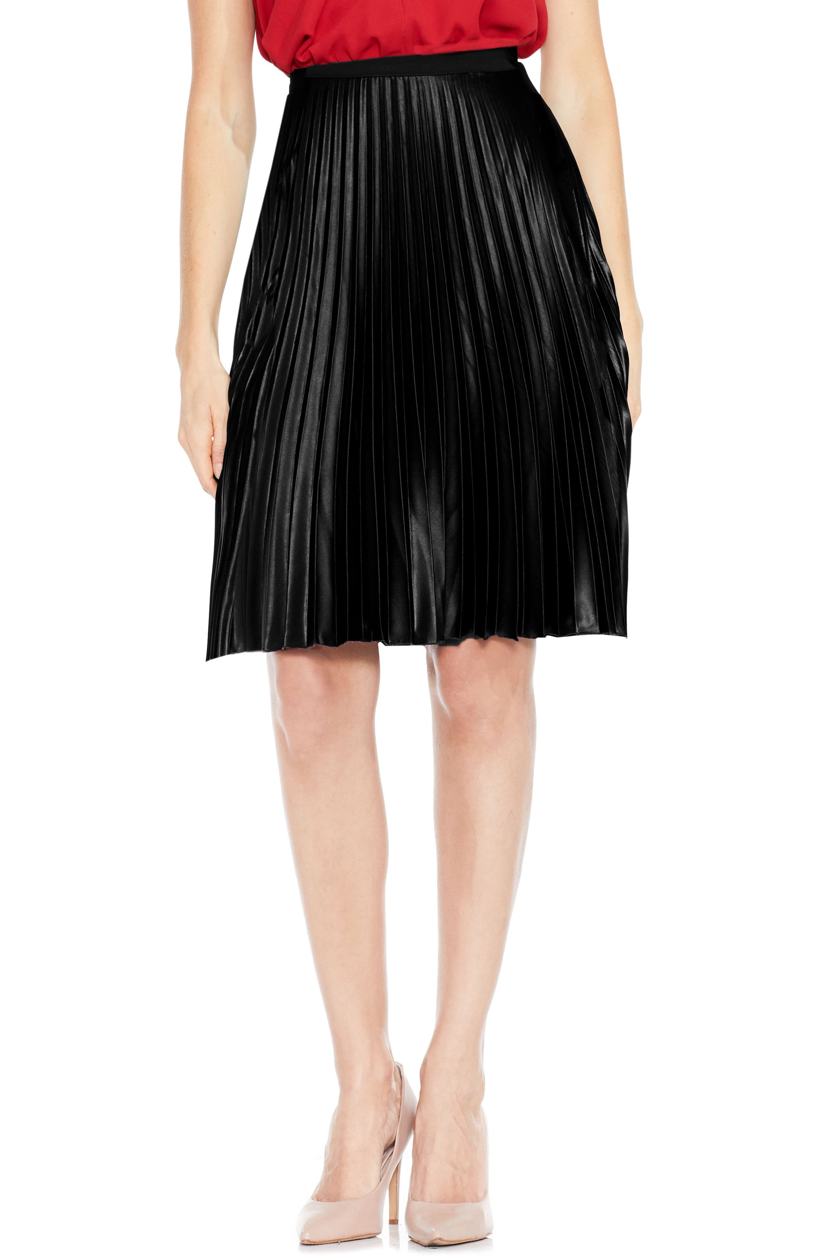 Vince Camuto Lacquered Pleated Skirt | Nordstrom